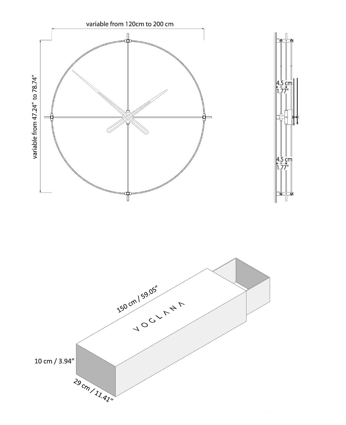 Size chart for Galileo Large