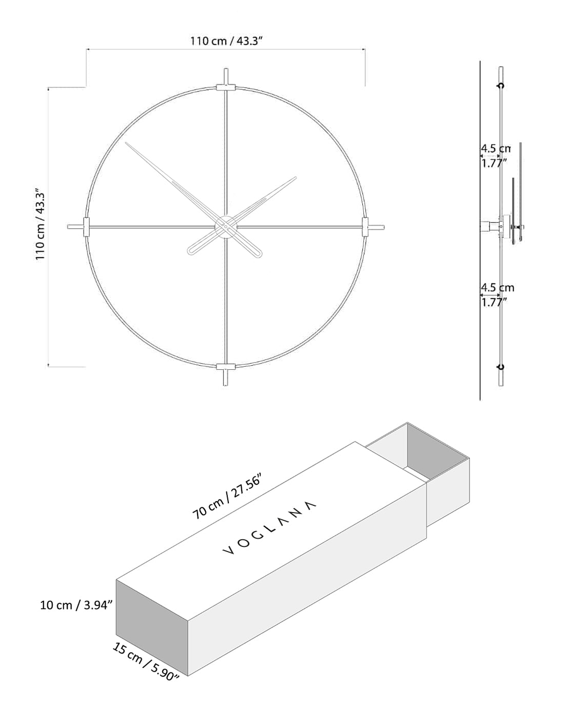 Size chart for Sentivo 110