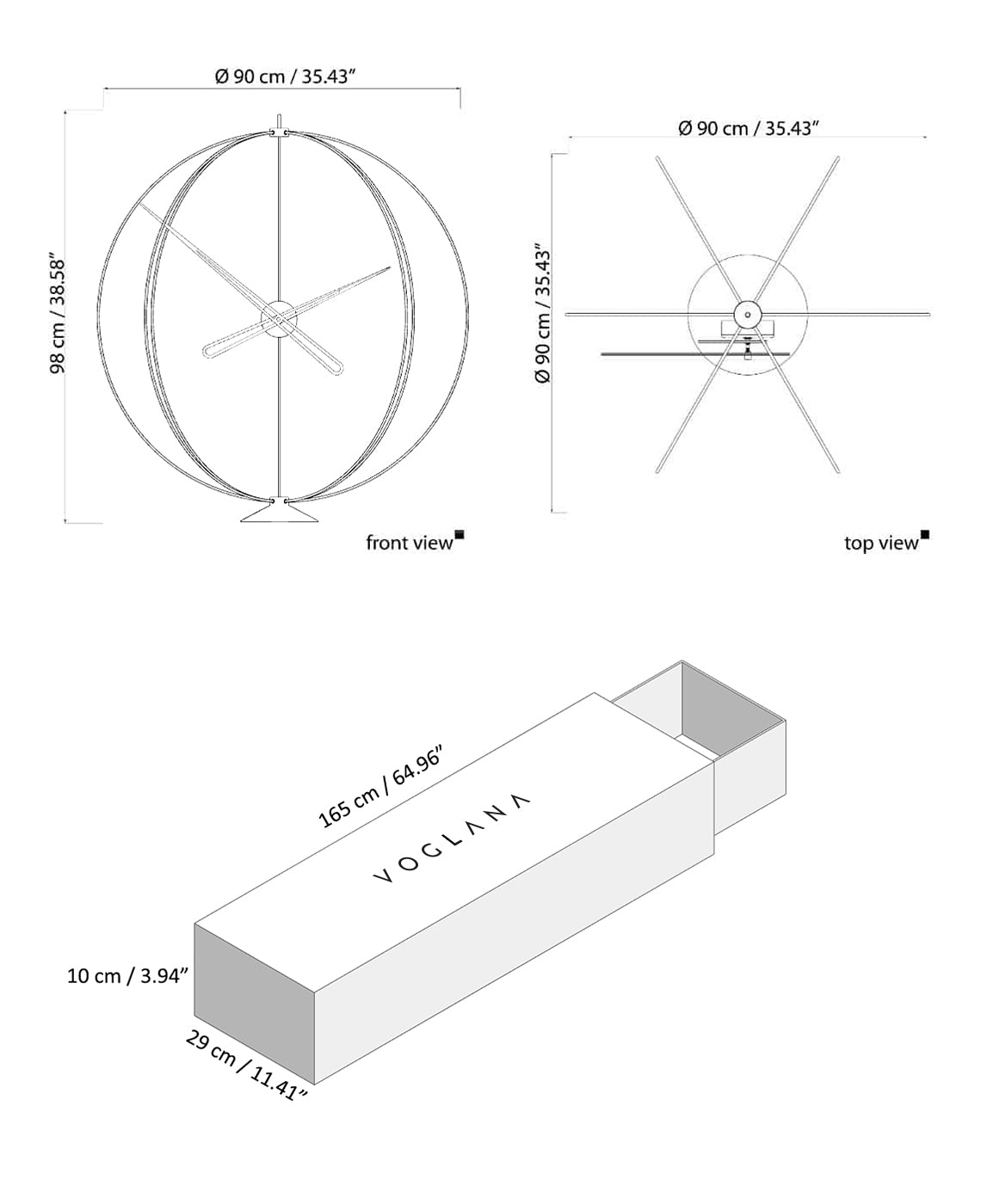 Size chart for Agusto 90